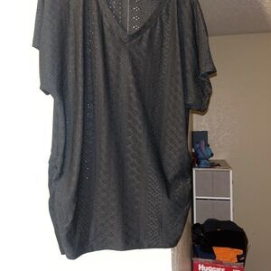 Gray Oversized Boxy Short Sleeve Top